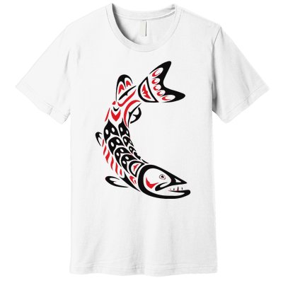 Pacific Northwest tribe art Salmon Fish Saltwater Fish Premium T-Shirt