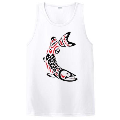 Pacific Northwest tribe art Salmon Fish Saltwater Fish PosiCharge Competitor Tank