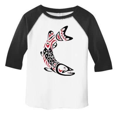 Pacific Northwest tribe art Salmon Fish Saltwater Fish Toddler Fine Jersey T-Shirt