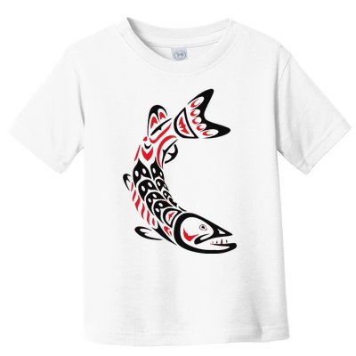 Pacific Northwest tribe art Salmon Fish Saltwater Fish Toddler T-Shirt