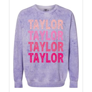 Personalized Name Taylor I Love Taylor Colorblast Crewneck Sweatshirt