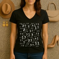 Prime Numbers Teacher Nerd Geek Science Student Logic Maths Women's V-Neck T-Shirt