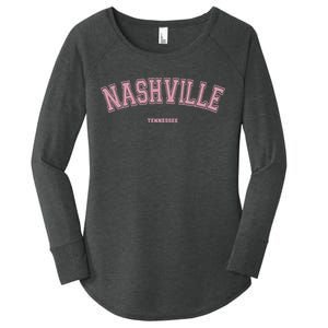 Pink Nashville Tennessee TN Varsity On Nashville Women's Perfect Tri Tunic Long Sleeve Shirt