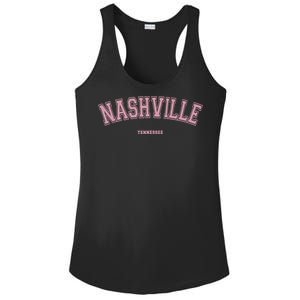 Pink Nashville Tennessee TN Varsity On Nashville Ladies PosiCharge Competitor Racerback Tank