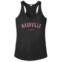 Pink Nashville Tennessee TN Varsity On Nashville Ladies PosiCharge Competitor Racerback Tank