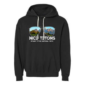 Punny Nice Tetons Teton Mountain Garment-Dyed Fleece Hoodie