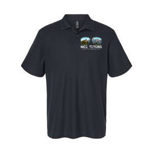 Punny Nice Tetons Teton Mountain Softstyle Adult Sport Polo