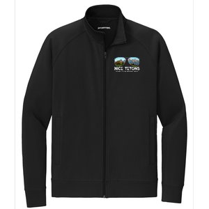 Punny Nice Tetons Teton Mountain Stretch Full-Zip Cadet Jacket