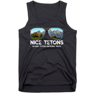 Punny Nice Tetons Teton Mountain Tank Top