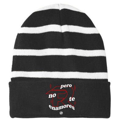 Pero No Te Enamores Fuerza Pnte Striped Beanie with Solid Band