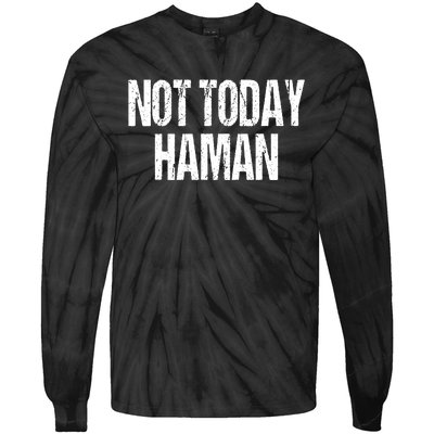 Purim Not Today Haman Costume Tie-Dye Long Sleeve Shirt