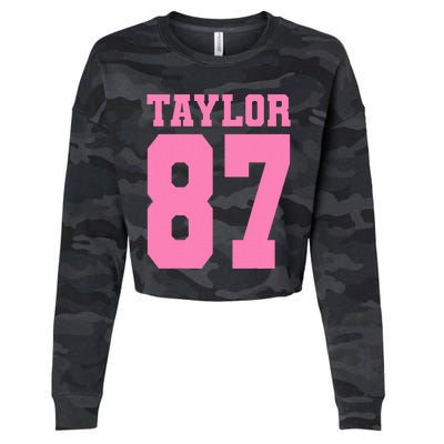 Pink Numbers Tay.Lor Cropped Pullover Crew