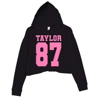 Pink Numbers Tay.Lor Crop Fleece Hoodie