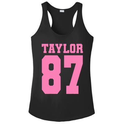 Pink Numbers Tay.Lor Ladies PosiCharge Competitor Racerback Tank