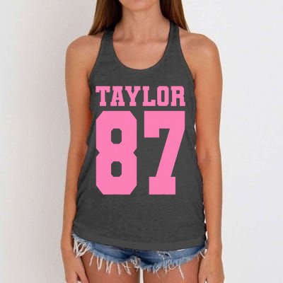 Pink Numbers Tay.Lor Women's Knotted Racerback Tank