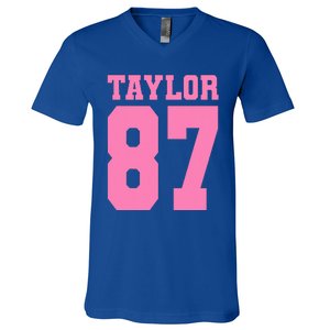 Pink Numbers Tay.Lor V-Neck T-Shirt