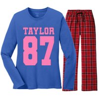 Pink Numbers Tay.Lor Women's Long Sleeve Flannel Pajama Set 