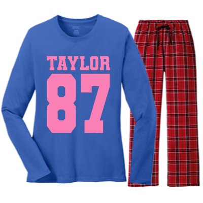 Pink Numbers Tay.Lor Women's Long Sleeve Flannel Pajama Set 