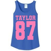 Pink Numbers Tay.Lor Ladies Essential Tank