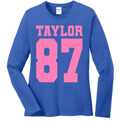 Pink Numbers Tay.Lor Ladies Long Sleeve Shirt