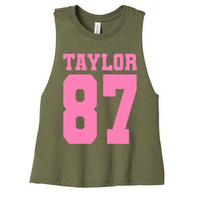 Pink Numbers Tay.Lor Women's Racerback Cropped Tank