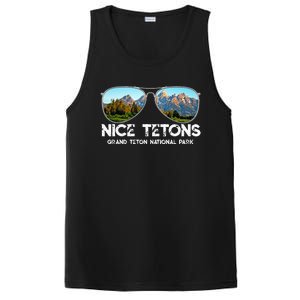 Punny Nice Tetons Teton Mountain PosiCharge Competitor Tank