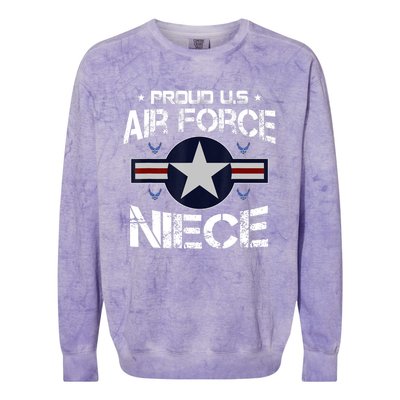 Proud Niece US Air Force Veteran Day Military Family Colorblast Crewneck Sweatshirt