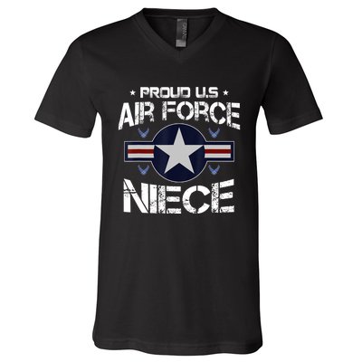 Proud Niece US Air Force Veteran Day Military Family V-Neck T-Shirt