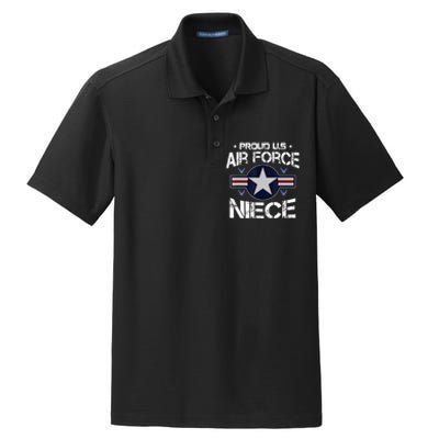 Proud Niece US Air Force Veteran Day Military Family Dry Zone Grid Polo