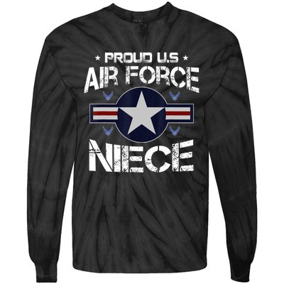 Proud Niece US Air Force Veteran Day Military Family Tie-Dye Long Sleeve Shirt