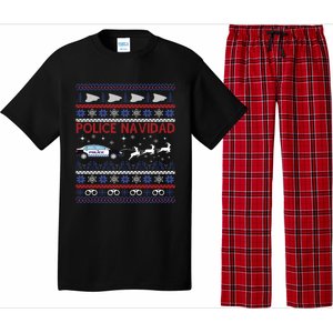 Police Navidad Ugly Christmas Design Gift Pajama Set