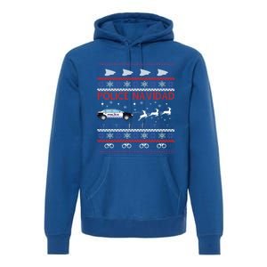 Police Navidad Ugly Christmas Design Gift Premium Hoodie