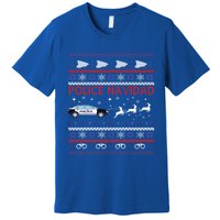 Police Navidad Ugly Christmas Design Gift Premium T-Shirt