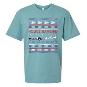 Police Navidad Ugly Christmas Design Gift Sueded Cloud Jersey T-Shirt