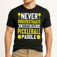 Pickleball Never Underestimate A Woman With A Pickleball Paddle Cooling Performance Crew T-Shirt