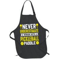 Pickleball Never Underestimate A Woman With A Pickleball Paddle Apron