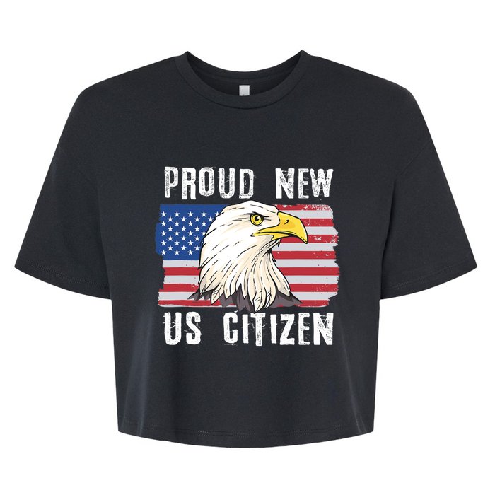 Proud New US Citizen Citizenship New USA Citizen Bella+Canvas Jersey Crop Tee