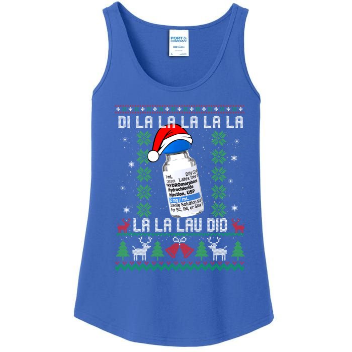 Pharmacist Nurse Ugly Christmas Sweater Di La La La Lav Did Gift Ladies Essential Tank