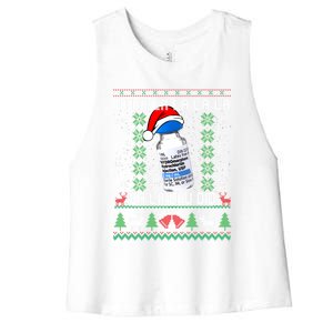 Pharmacist Nurse Ugly Christmas Sweater Di La La La Lav Did Gift Women's Racerback Cropped Tank