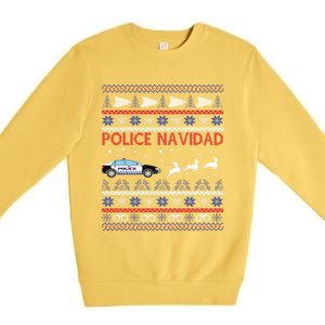 Police Navidad Ugly Christmas Design Gift Premium Crewneck Sweatshirt