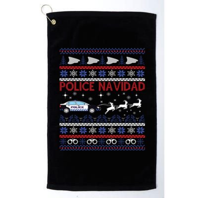 Police Navidad Ugly Christmas Design Gift Platinum Collection Golf Towel