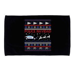 Police Navidad Ugly Christmas Design Gift Microfiber Hand Towel