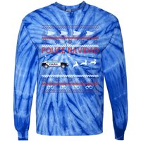 Police Navidad Ugly Christmas Design Gift Tie-Dye Long Sleeve Shirt