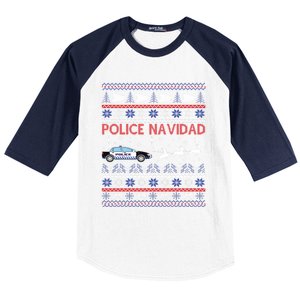 Police Navidad Ugly Christmas Design Gift Baseball Sleeve Shirt