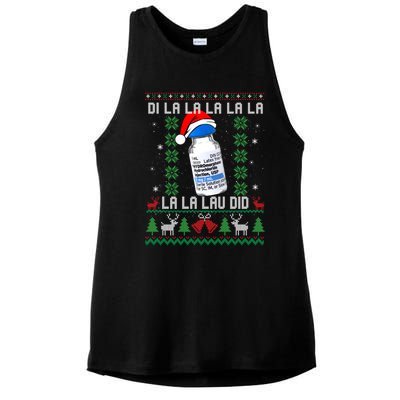 Pharmacist Nurse Ugly Christmas Sweater Di La La La Lav Did Gift Ladies PosiCharge Tri-Blend Wicking Tank