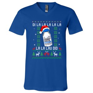 Pharmacist Nurse Ugly Christmas Sweater Di La La La Lav Did Gift V-Neck T-Shirt