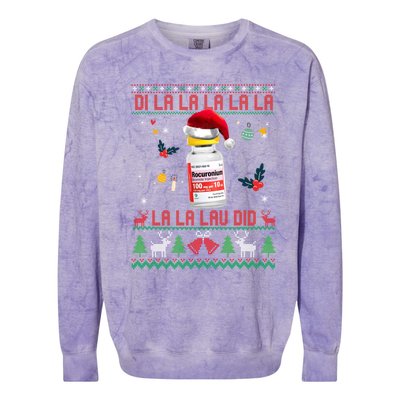 Pharmacist Nurse Ugly Christmas Sweater Di La La Lav Did Gift Colorblast Crewneck Sweatshirt