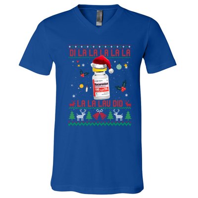 Pharmacist Nurse Ugly Christmas Sweater Di La La Lav Did Gift V-Neck T-Shirt