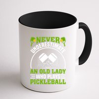 Pickleball Never Underestimate An Old Lady With A Pickleball Paddle Mug