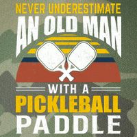 Pickleball Never Underestimate An Old Man With A Pickleball Paddle Legacy Tie Dye Trucker Hat
